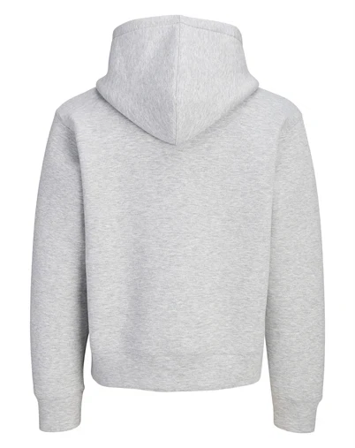 Jack & Jones - JCOLegacy Sweat Scuba Zip Hættetrøje - Light Grey Melange